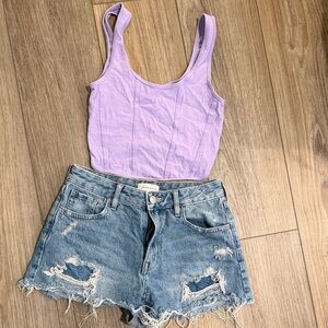 PacSun bundle! Lilac Camisole Top (XS) and Jean shorts (25)
